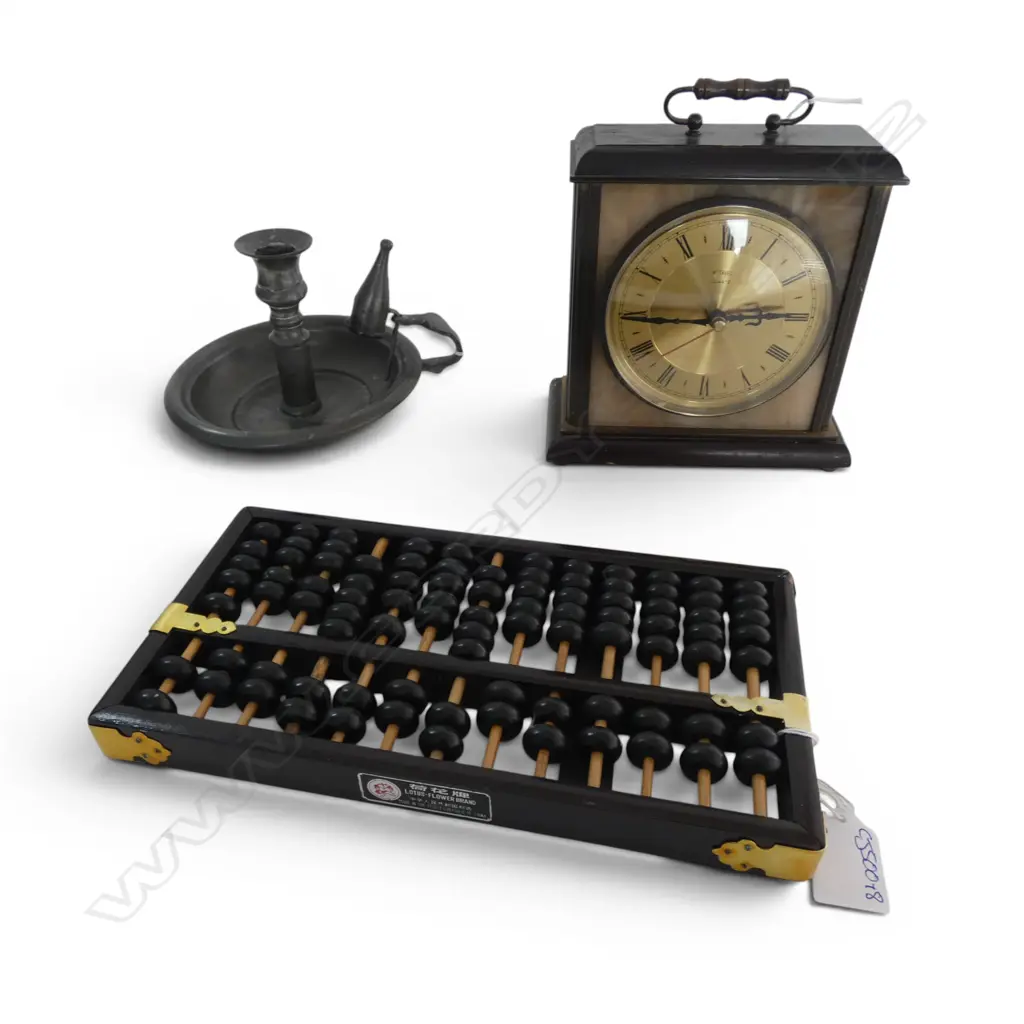 METAMEC MANTLE CLOCK, ABACUS & CHAMBERSTICK Image 1++