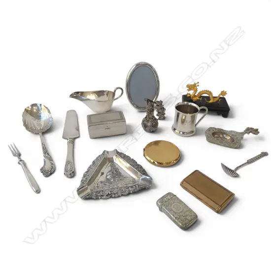 ASST. SILVER PLATE, SILVER VESTA, VINTAGE COMPACTS ETC