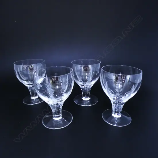 4 STUART CRYSTAL WINE GLASSES