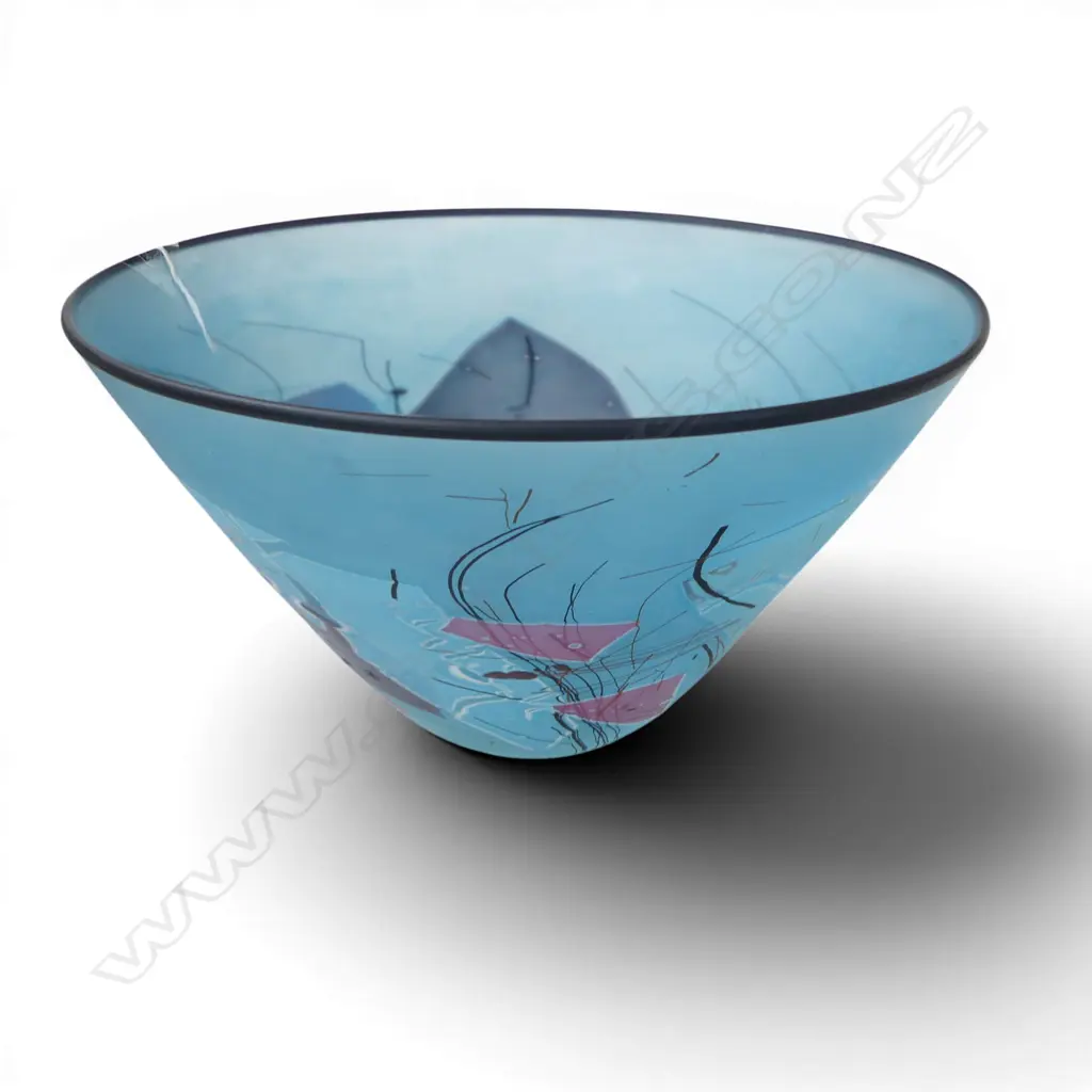 KEITH MAHY ART GLASS BOWL H.155mm, 270mm dia Image 1++