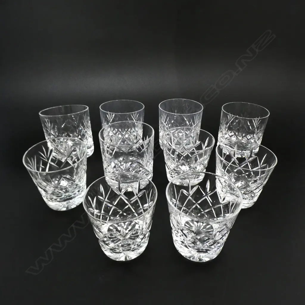 10 CRYSTAL WHISKEY GLASSES (5+4+1) H.85mm Image 1++
