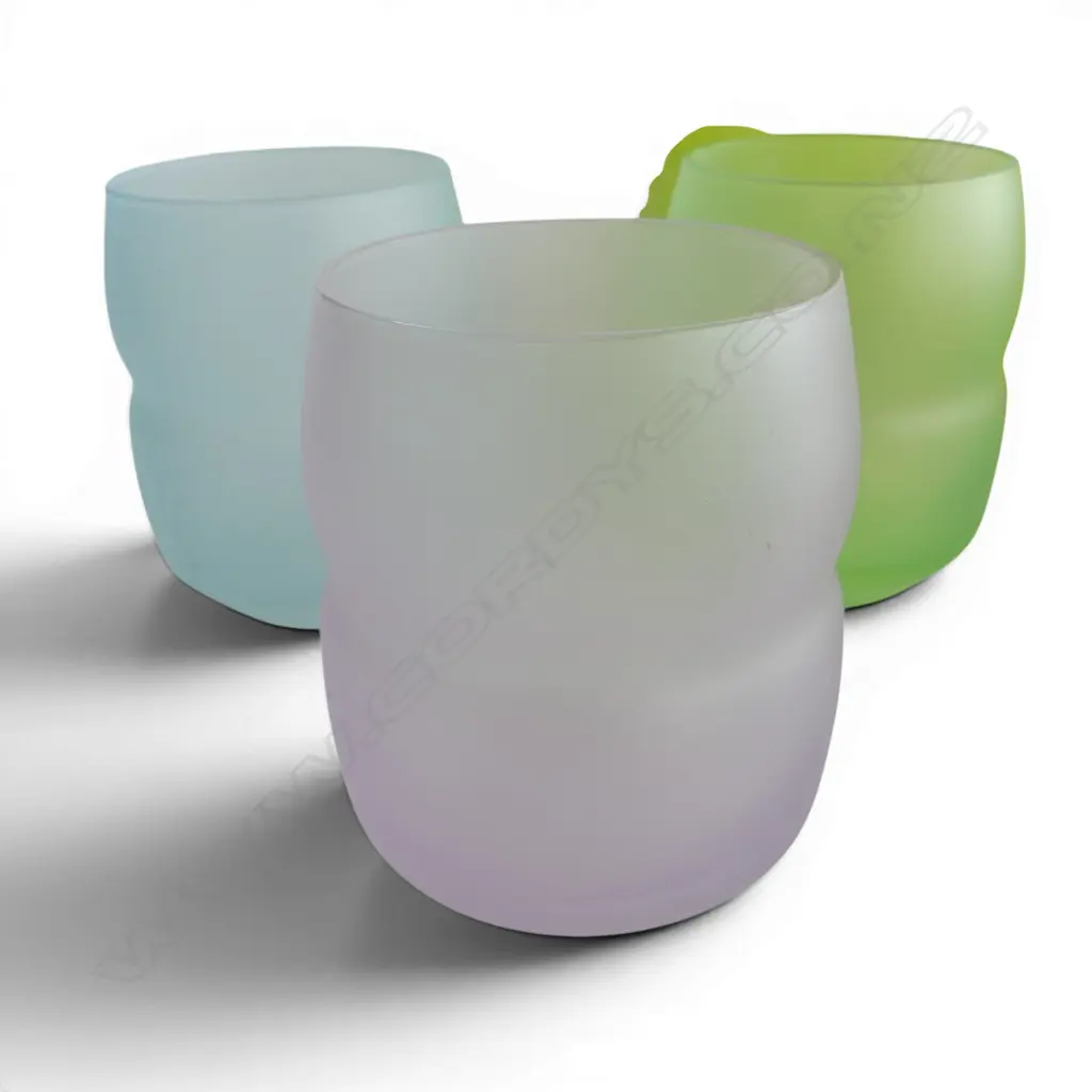 6 X FROSTED GLASS CUPS & 1 CARAFE Image 1++
