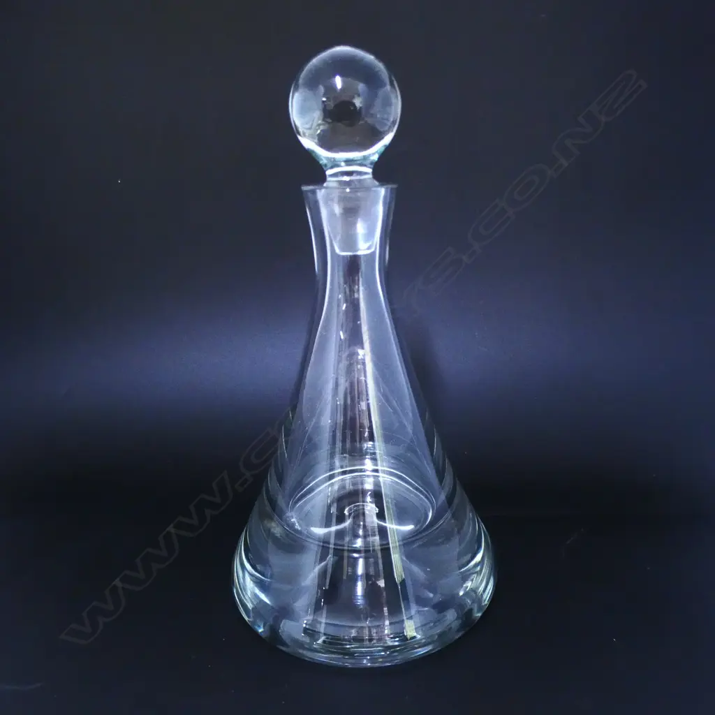 LARGE MODERN CLEAR GLASS DECANTER H320MM Image 1++