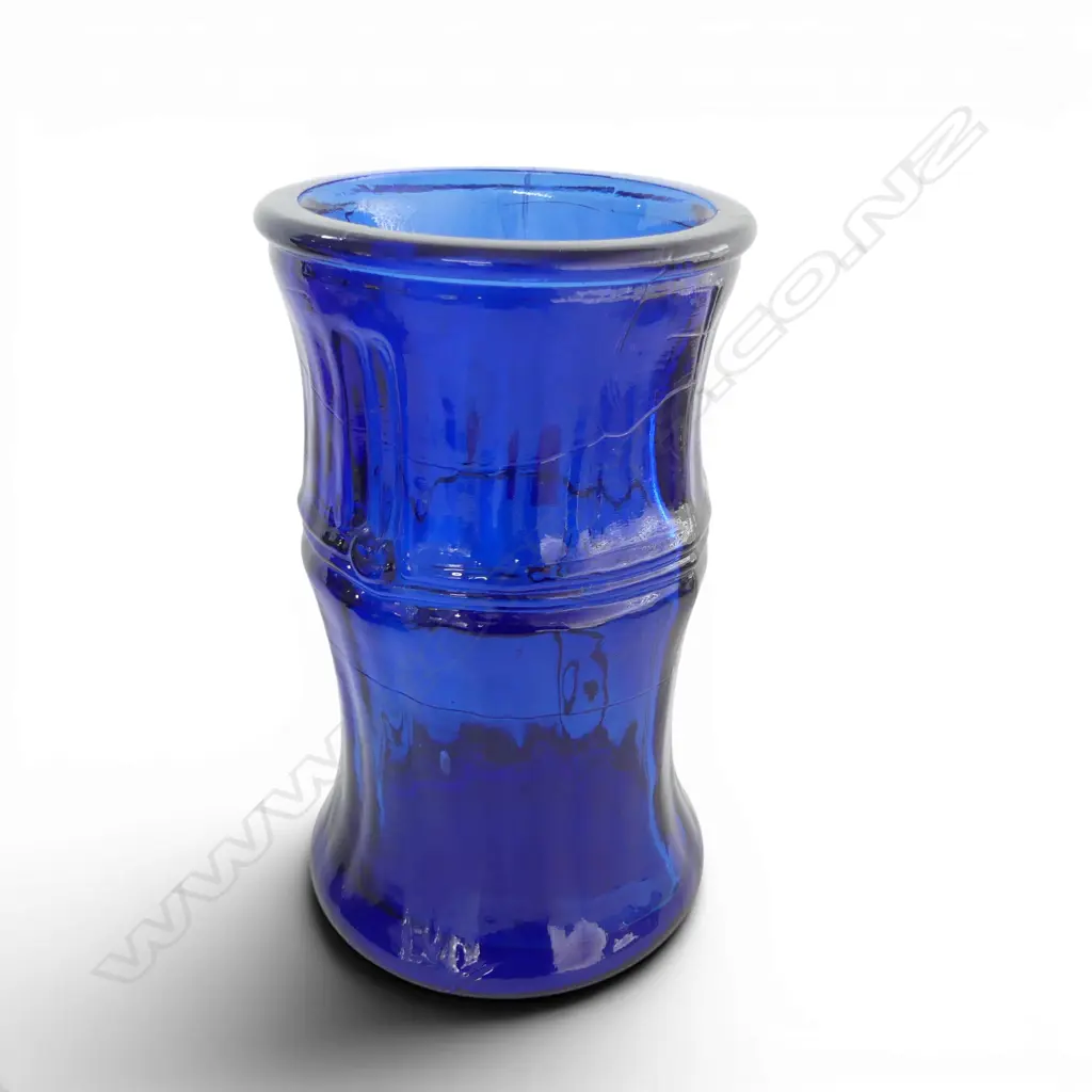  MID-CENTURY VIDRIOS SAN MIGUEL ART GLASS BLUE VASE H250mm Image 1++