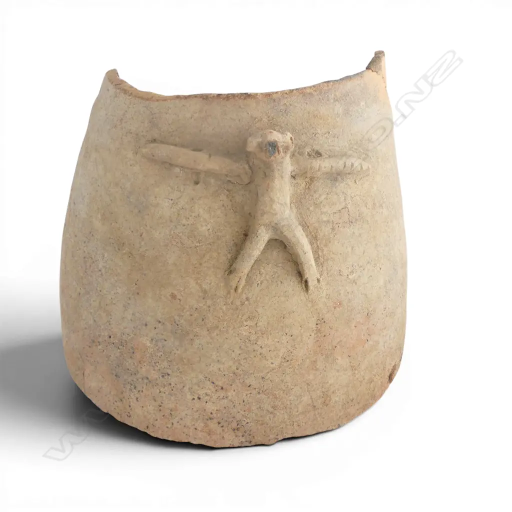 EARLY PRE-COLUMBIAN LARGE red pottery POT FRAGMENT with sculpted avian form. 275 x 240mm. Image 1++