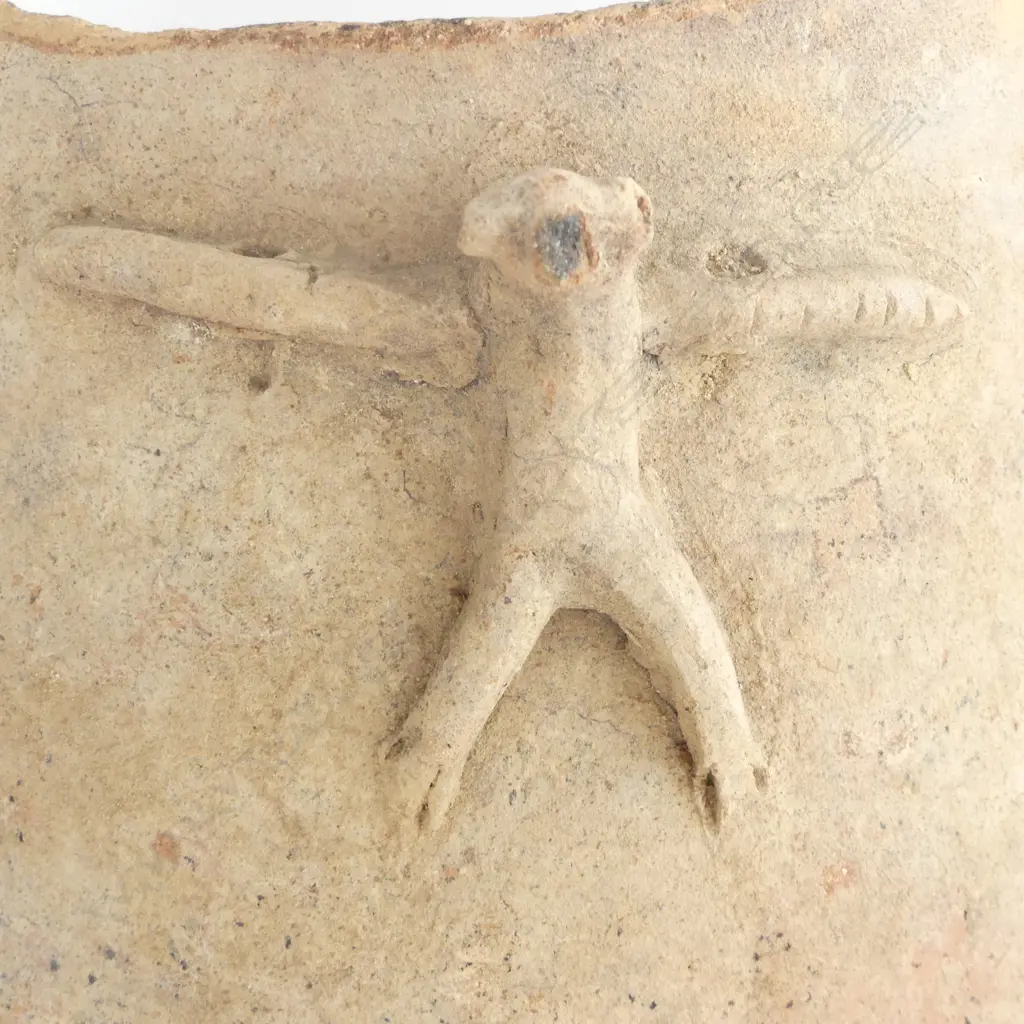 EARLY PRE-COLUMBIAN LARGE red pottery POT FRAGMENT with sculpted avian form. 275 x 240mm. Image 1++