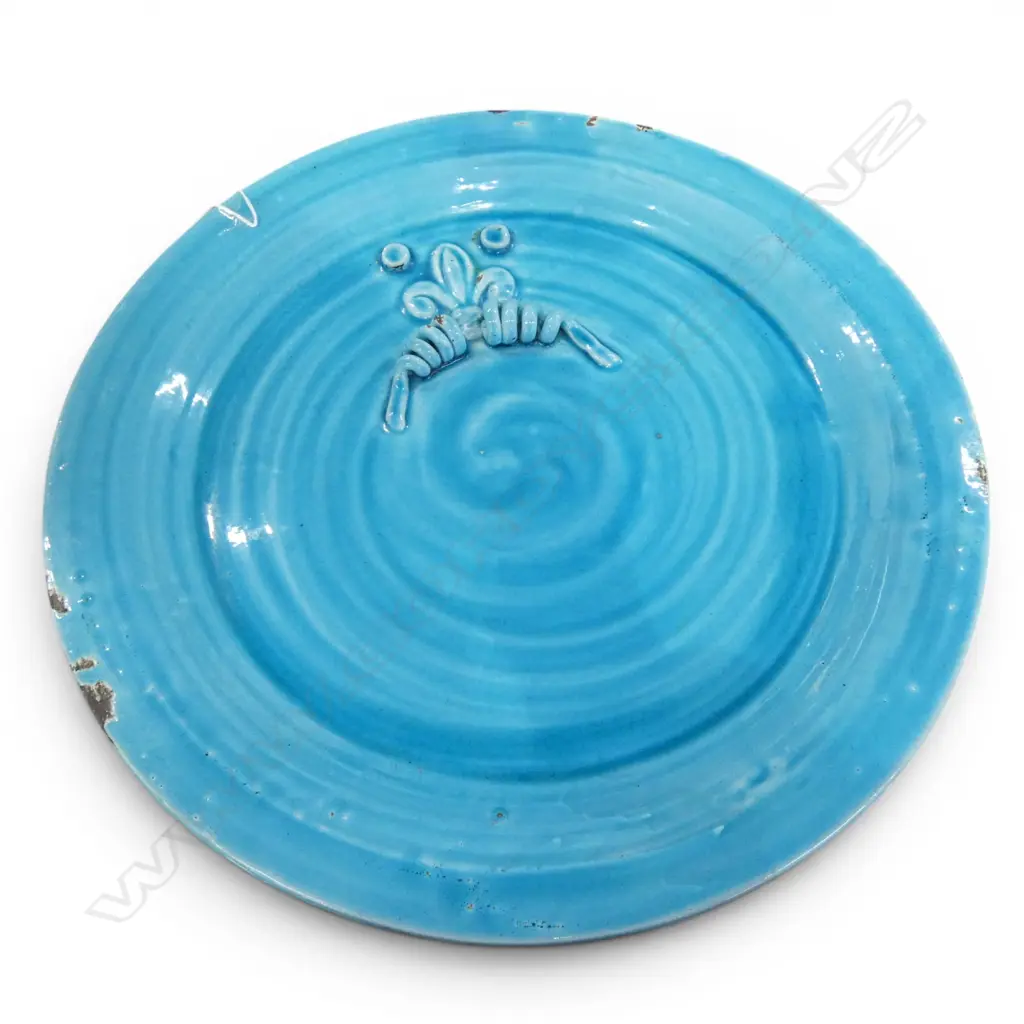 BLUE GLAZED CERAMIC CHARGER 480mm dia Image 1++