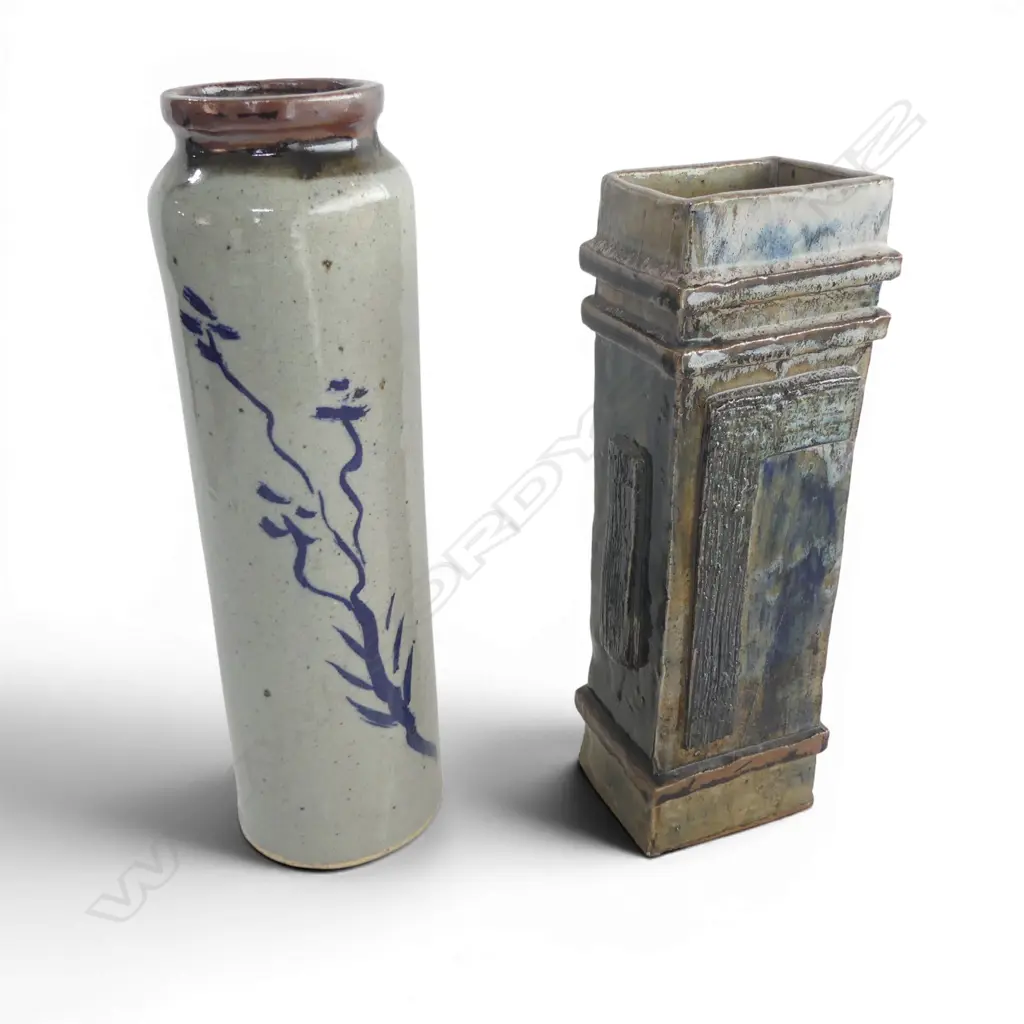 2 STUDIO POTTERY VASES H.360mm Image 1++
