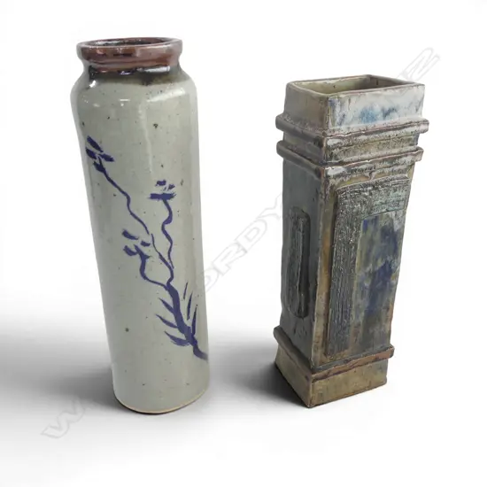 2 STUDIO POTTERY VASES H.360mm