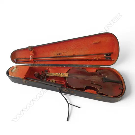 OLD CASED VIOLIN needs attention L.600mm