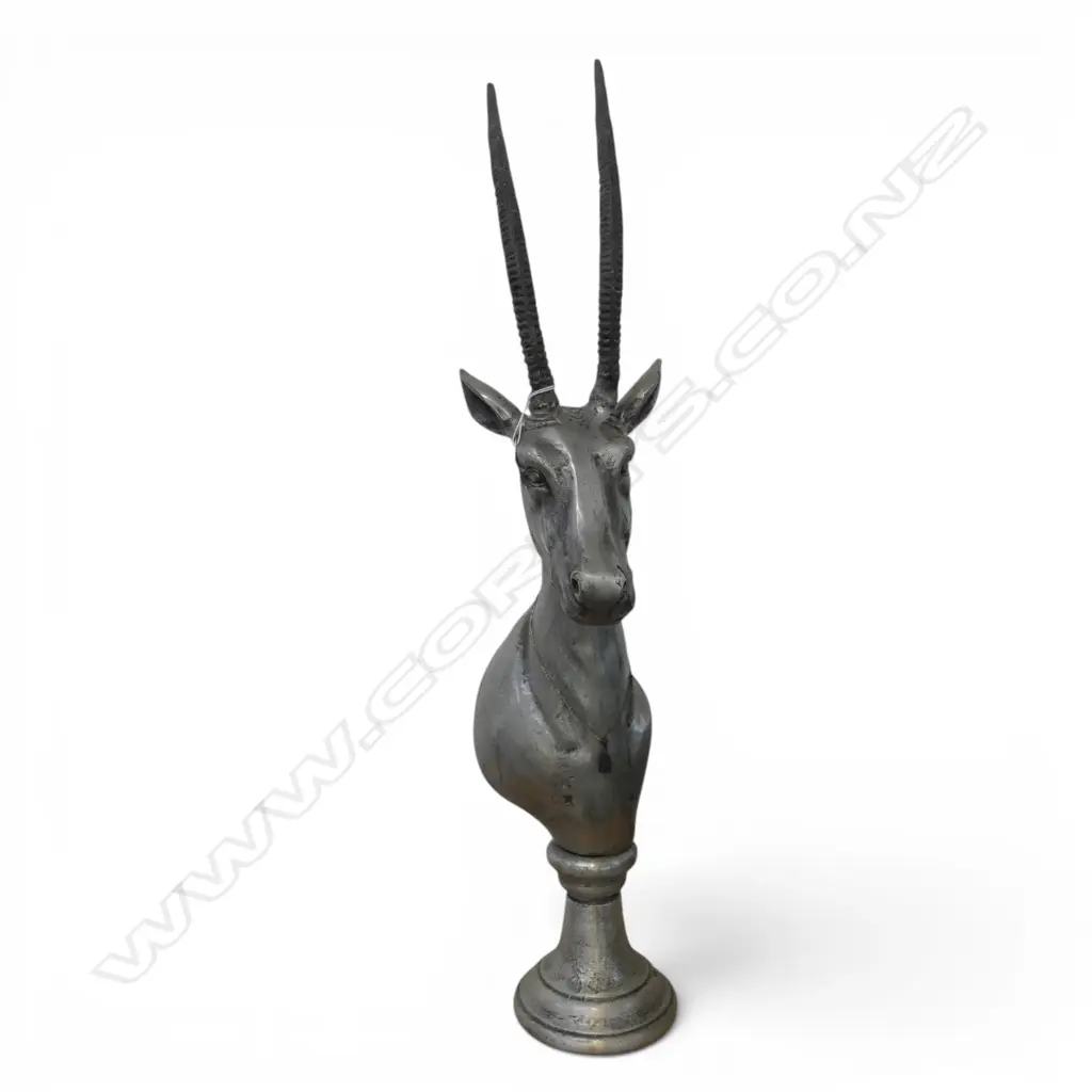 SILVER METAL ANTELOPE HEAD H.730mm Image 1++