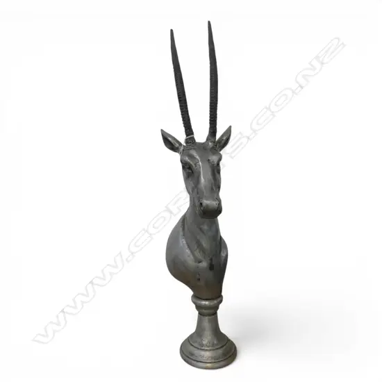 SILVER METAL ANTELOPE HEAD H.730mm