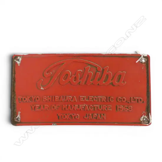 VINTAGE 1968 TOSHIBA CAST ALLUMINIUM ADVERTIZING SIGN L360 