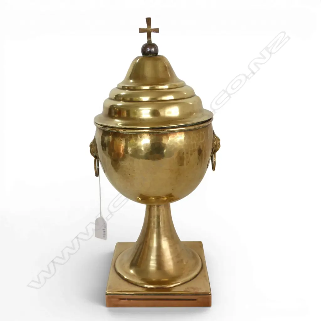 BRASS & COPPER LIDDED CONTAINER H.400mm Image 1++