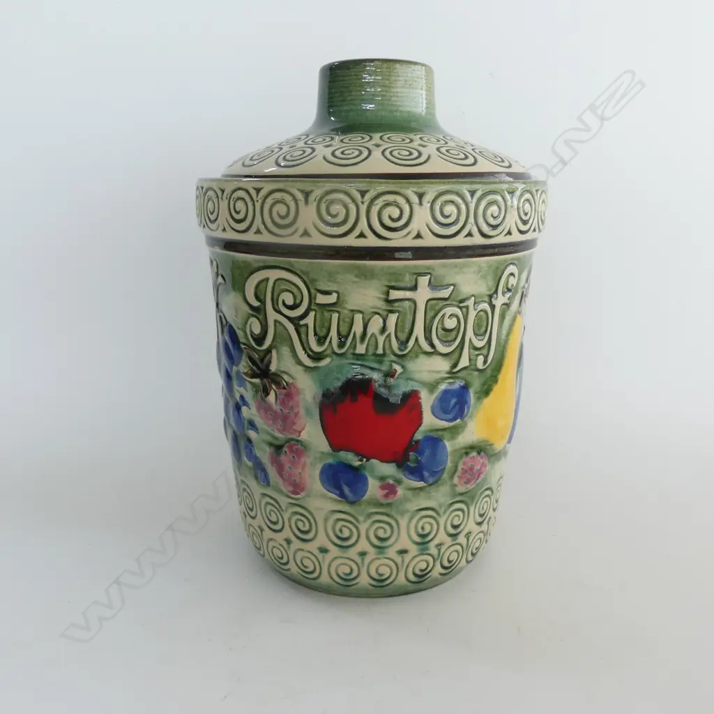 W. GERMAN FRUIT DESIGN STORAGE JAR H.340mm Image 1++