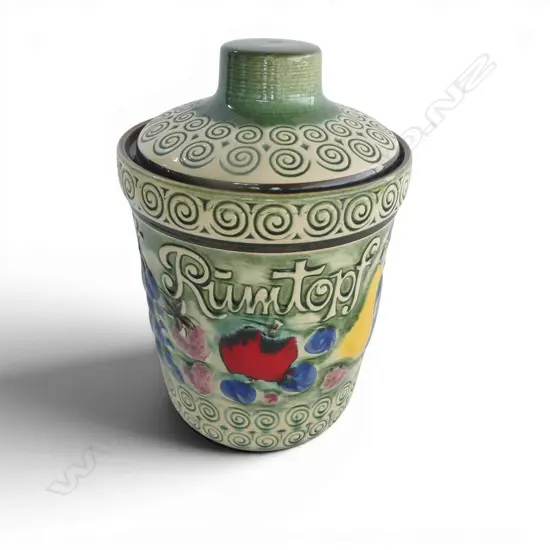W. GERMAN FRUIT DESIGN STORAGE JAR H.340mm