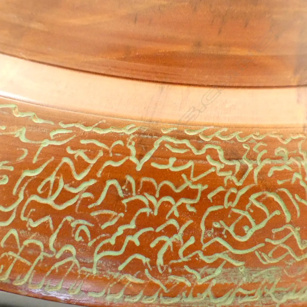 CARVED DEODAR WOOD ROSE ON FLOWERING CHERRY BOWL BY KEN CURNOW DIA360MM Image 1++