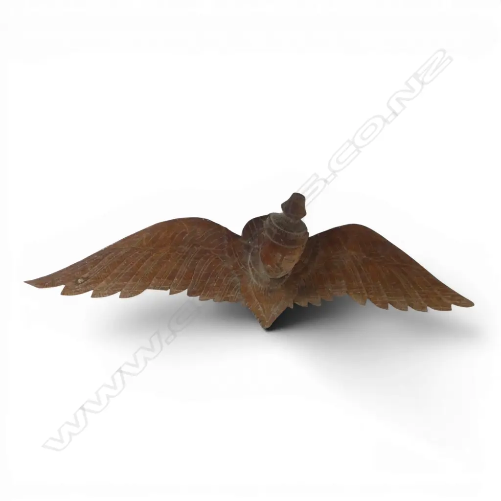 INDONESIAN CARVED WOODEN WALL HOOK (WITH HEAD & WINGS) W.625mm Image 1++