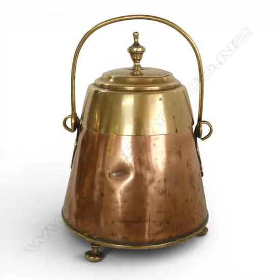 BRASS & COPPER LIDDED CONTAINER H.335mm