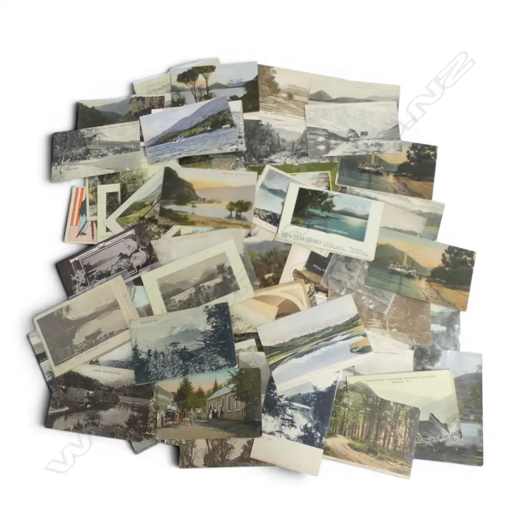 COLLECTION about 90 VINTAGE POSTCARDS mainly Queenstown + Wakatipu + Westport + Bluff + West Coast etc Image 1++
