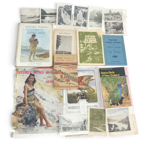 COLLECTION OF EARLY 20thC NZ EPHEMERA Incl. POSTCARDS, BOOKLETS + EDITH HOWES 'MORE TALES OF MAORI MAGIC'