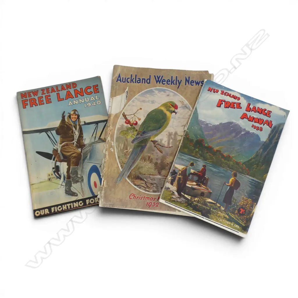 AUCKLAND WEEKLY NEWS XMAS 1932 + 2 X NZ FREE LANCE ANNUAL 1938 + 1940 Image 1++