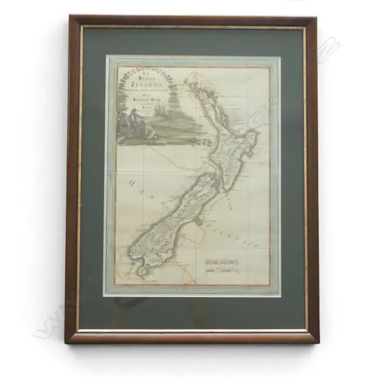 PRINT MAP OF NZ 'LA NUOVA ZELANDA' ROMA 1798 495x360mm