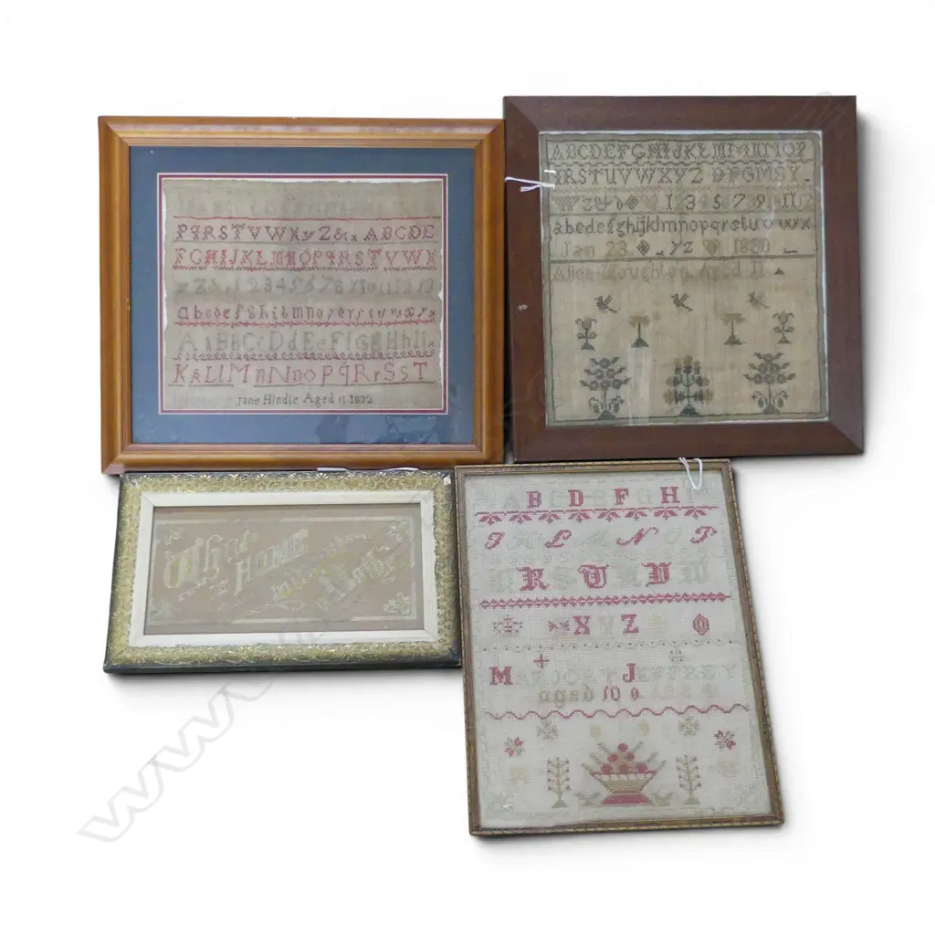 4 ANTIQUE SAMPLERS  Image 1++