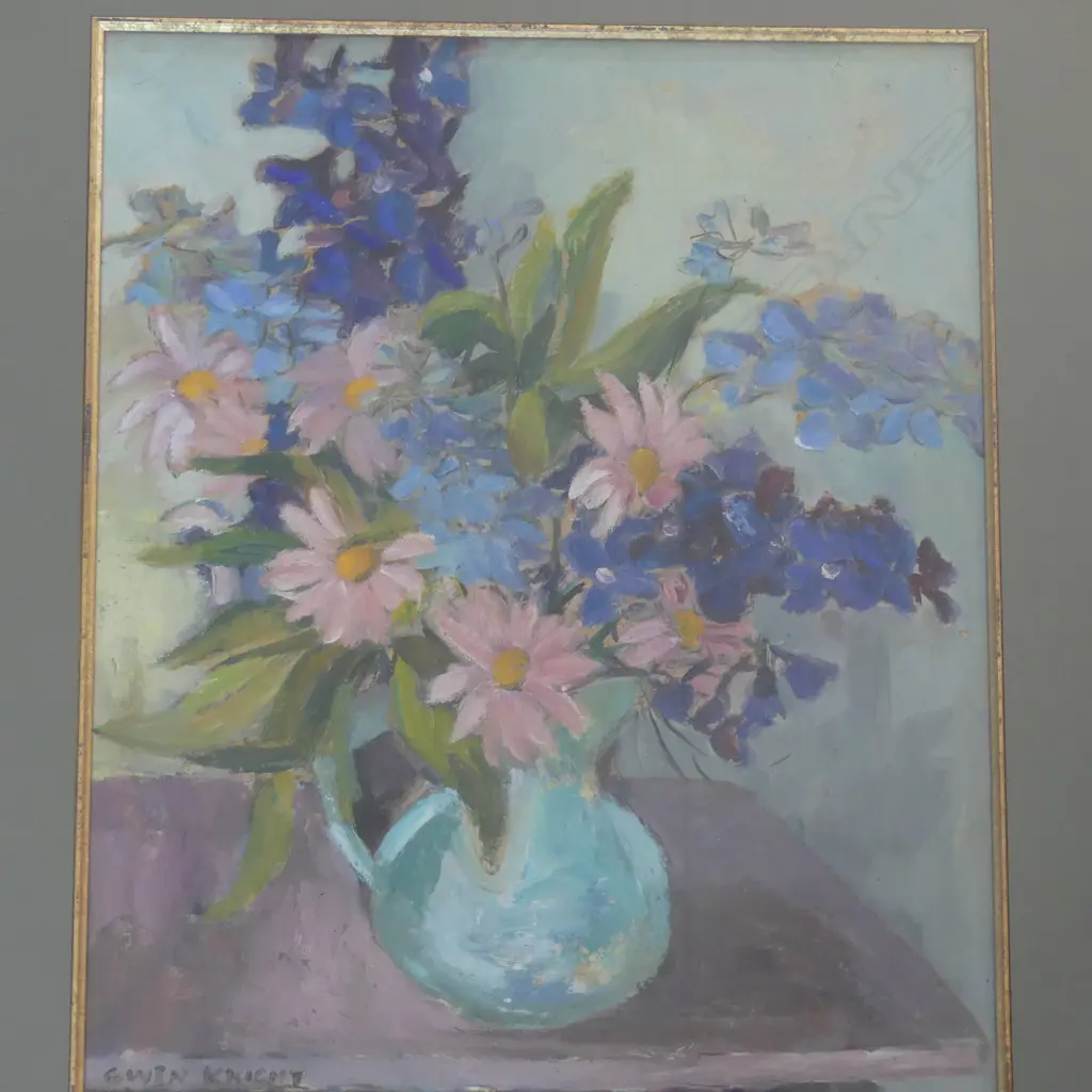 GWEN KNIGHT, FLORAL STILL LIFE, OIL, 470x360mm Image 1++