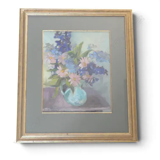 GWEN KNIGHT, FLORAL STILL LIFE, OIL, 470x360mm