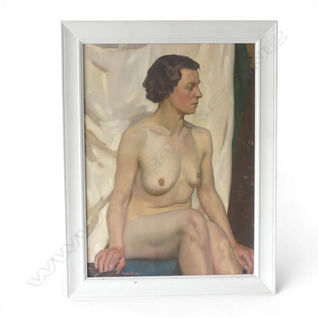OWEN R. LEE (NZ 1918-2003), NUDE STUDY, OIL ON CANVAS 630x460mm Image 1++