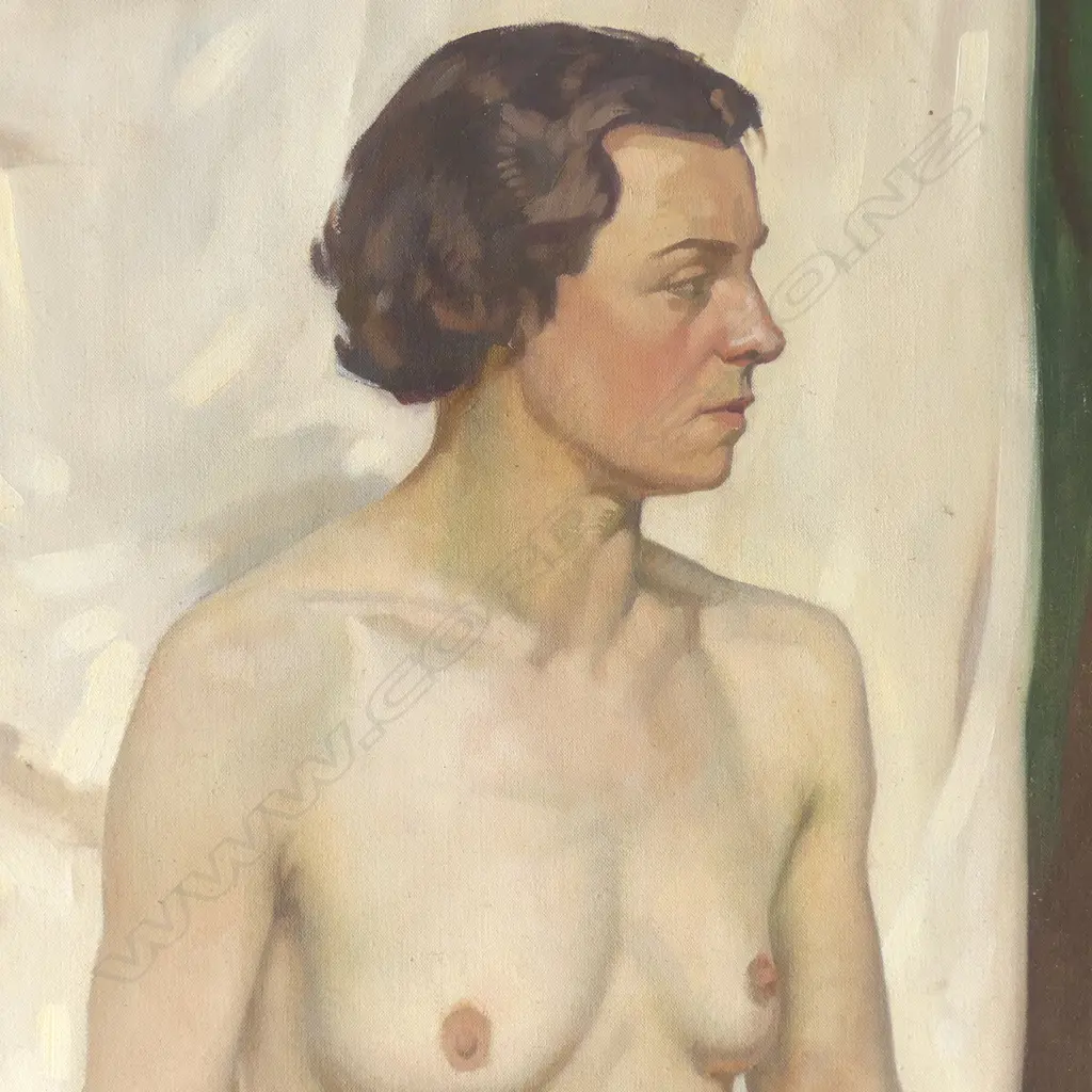 OWEN R. LEE (NZ 1918-2003), NUDE STUDY, OIL ON CANVAS 630x460mm Image 1++