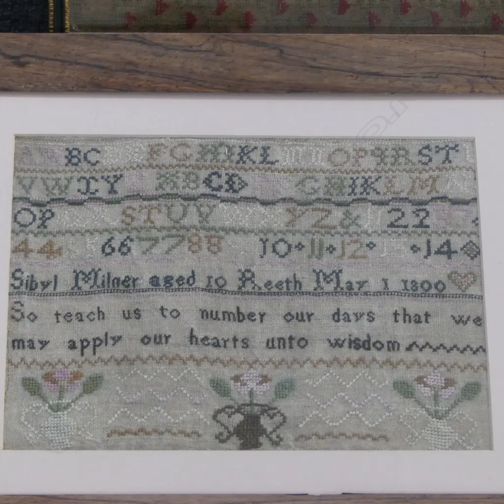 3 ANTIQUE SAMPLERS 430x390mm Image 1++