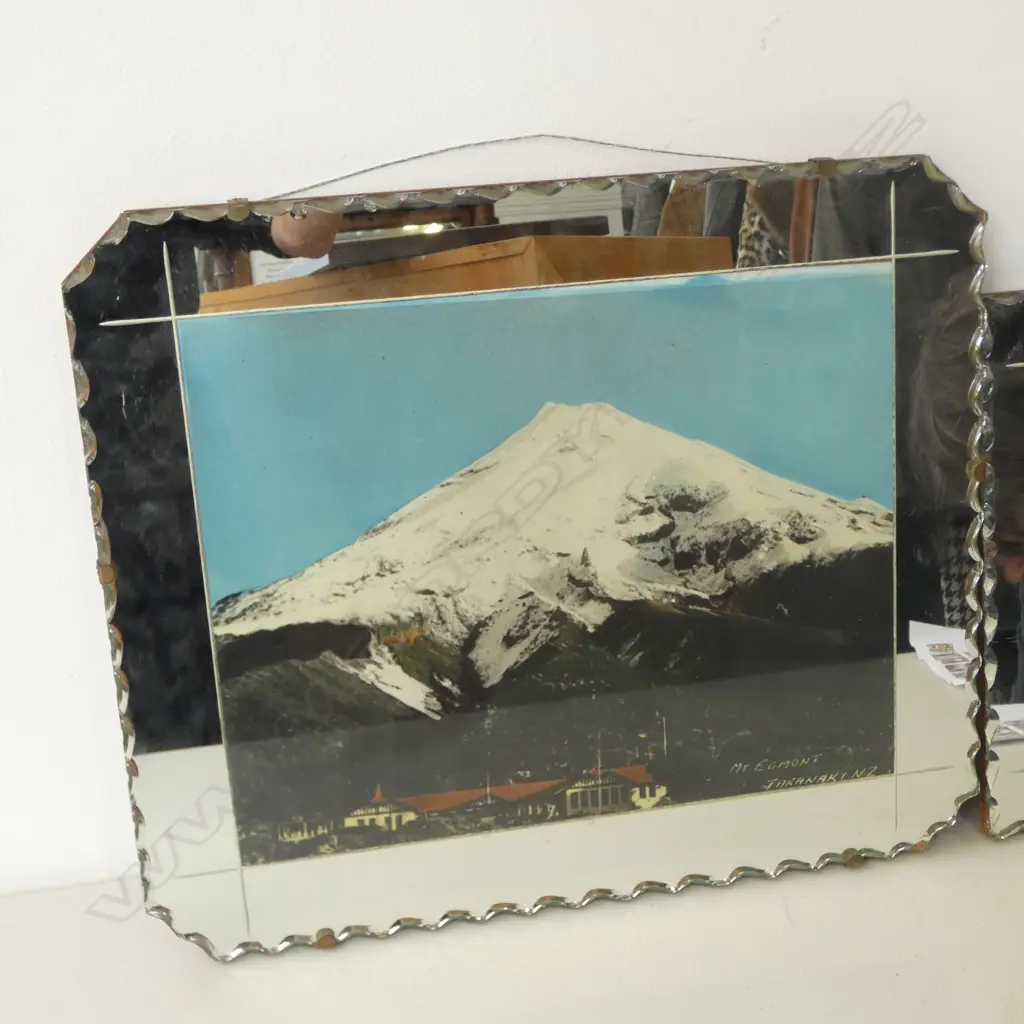 2 VINTAGE MT EGMONT MIRRORS 380x460mm + J. A. AUSTIN 1932 FRAMED PHOTO 155x210mm Image 1++