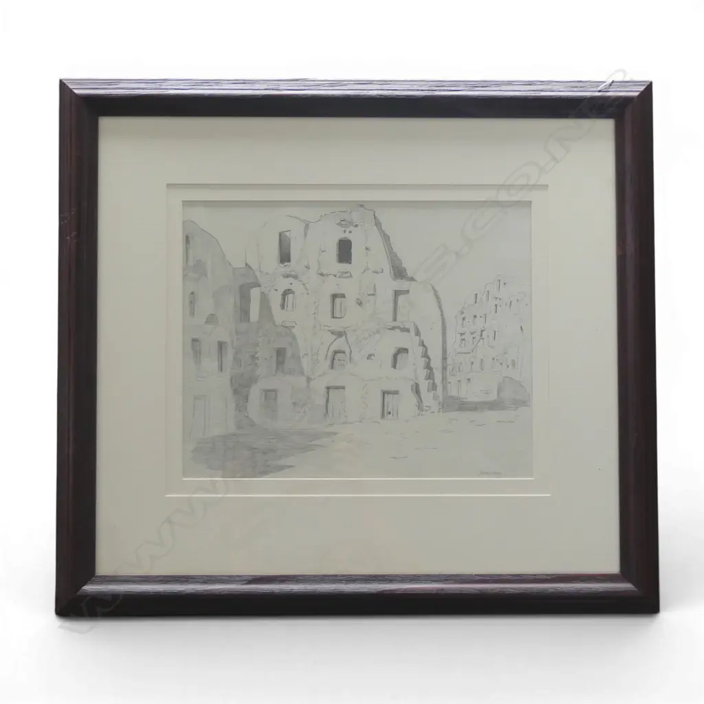 JOHN WEEKS 'MORROCAN BUILDINGS' PENCIL DRAWING, SIGNED 280x360mm Image 1++