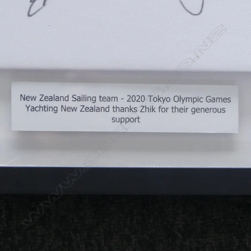NZ SAILING TEAM 2000 TOKYO OLYMPICS SIGNED POLO SHIRT 820x735mm overall size Image 1++