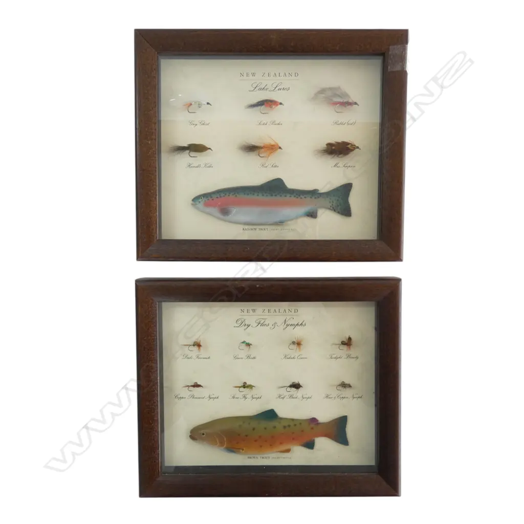 2 FLY FISHING ARTWORKS; DRY FLIES & NYMPHS / LAKE LURES 180x225mm Image 1++