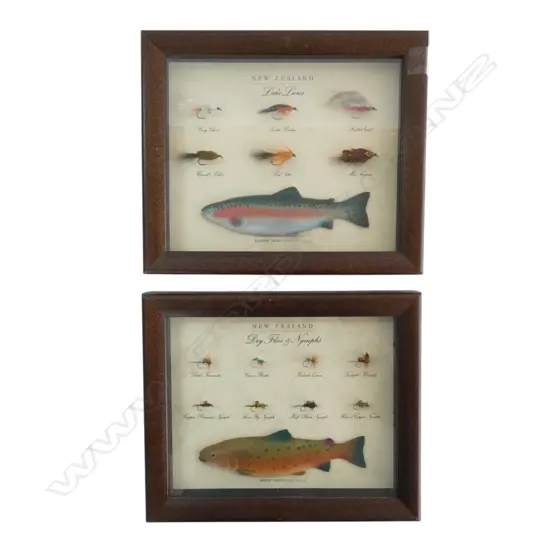 2 FLY FISHING ARTWORKS; DRY FLIES & NYMPHS / LAKE LURES 180x225mm