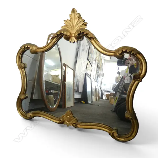 GILT WOOD FRENCH STYLE WALL MIRROR H700 L810MM