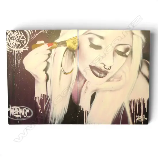 2 LG GRAFFITI WORKS ON CANVAS 1225x915mm