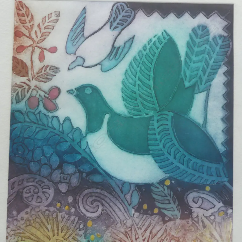 CYNTHIA TAYLOR 'WOOD PIGEON I' PRINT 19/80 580x370mm Image 1++