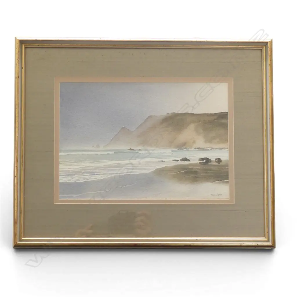 TONY LEWIS, COASTAL SCENE (1985) WATERCOLOUR, 240x345mm Image 1++