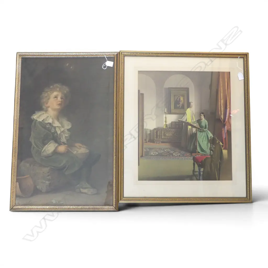 2 PRINTS; John Everett Millais 'BUBBLES' (PEARS SOAP PRINT) 700x445mm, CAMPBELL TAYLOR 520x445mm Image 1++