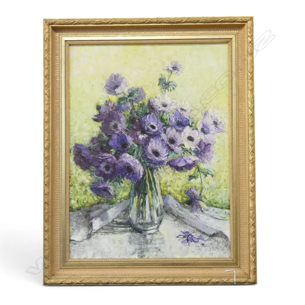 JUNE GARDINER, FLORAL STILL LIFE, OIL, 590x440mm Image 1++