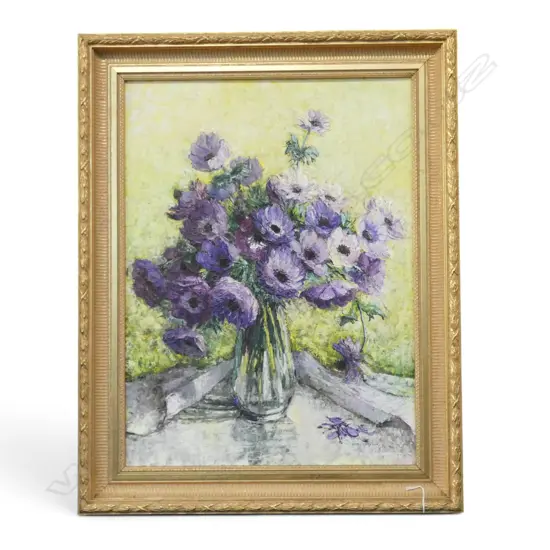 JUNE GARDINER, FLORAL STILL LIFE, OIL, 590x440mm