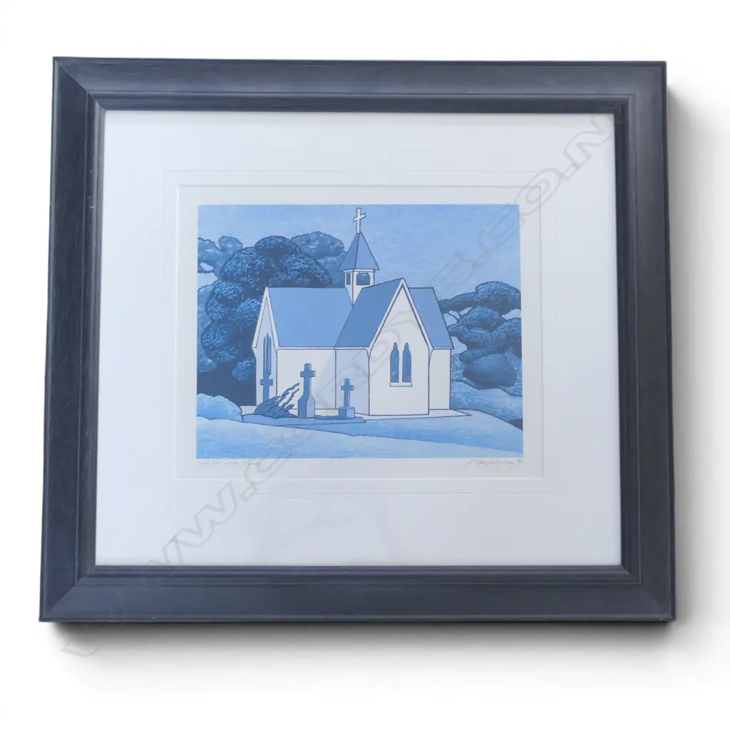 DON BINNEY, ST STEPHENS CHAPEL PARNELL, SIGNED PRINT 'with best wishes, Michael', 290x360mm PRINT FADED Image 1++