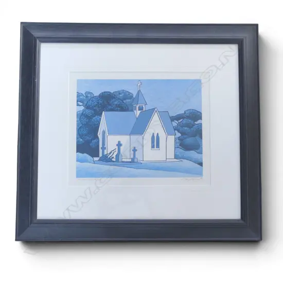 DON BINNEY, ST STEPHENS CHAPEL PARNELL, SIGNED PRINT 'with best wishes, Michael', 290x360mm PRINT FADED