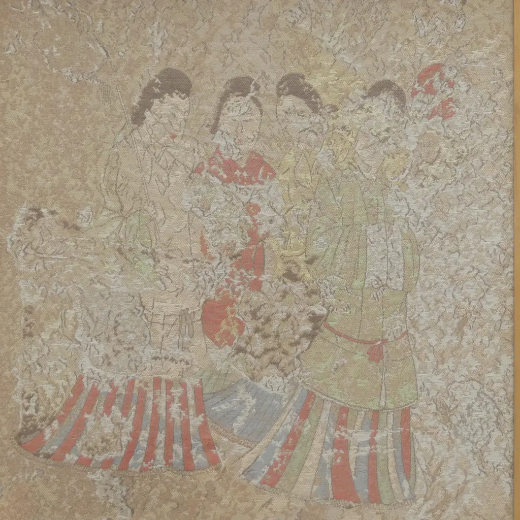 ORIENTAL FRAMED FABRIC ARTWORK, 400x290mm (585x480mm OVERALL) Image 1++