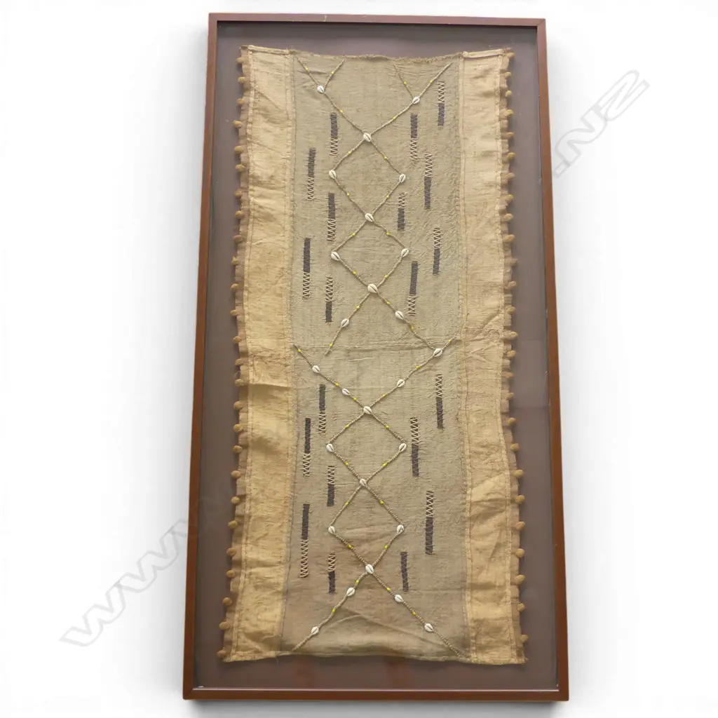 FRAMED AFRICAN KUBA CLOTH 645x1245mm Image 1++