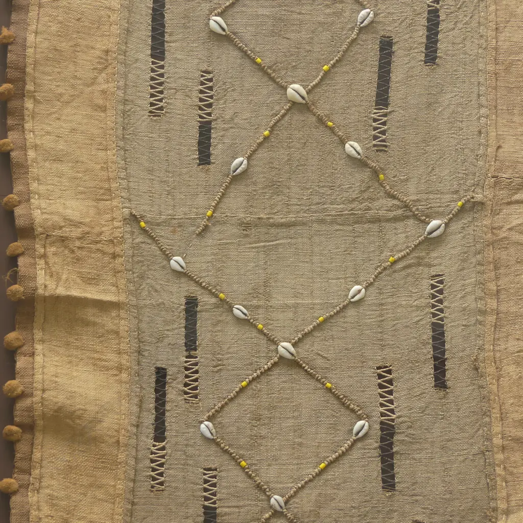 FRAMED AFRICAN KUBA CLOTH 645x1245mm Image 1++